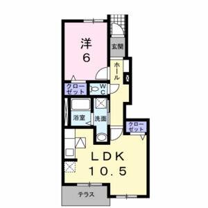 1LDK 間取り図
