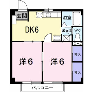 2DK 間取り図