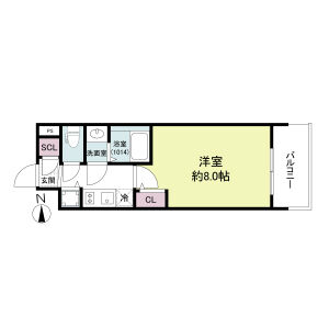 1K 間取り図