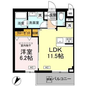 1LDK 間取り図