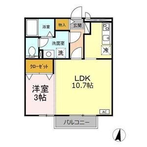 1LDK 間取り図