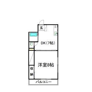 1DK 間取り図