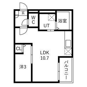 1LDK 間取り図