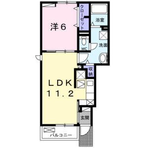 1LDK 間取り図