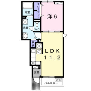 1LDK 間取り図
