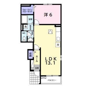 1LDK 間取り図