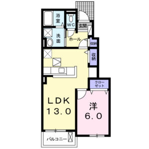 1LDK 間取り図
