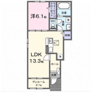 1LDK 間取り図