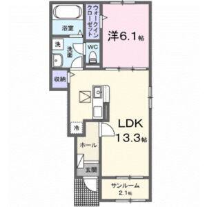 1LDK 間取り図