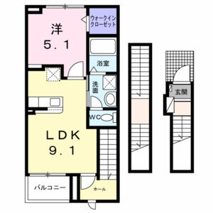 1LDK 間取り図