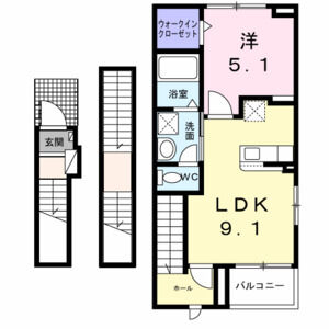 1LDK 間取り図