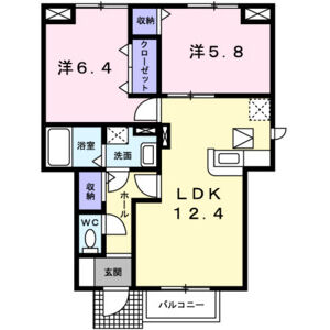 2LDK 間取り図