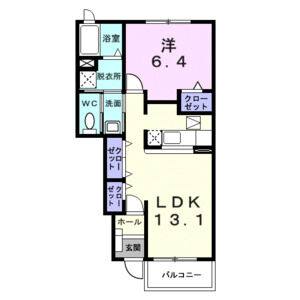 1LDK 間取り図