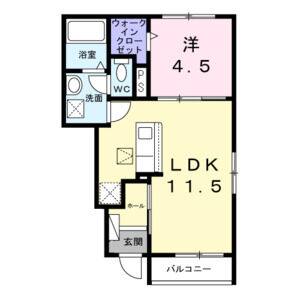 1LDK 間取り図