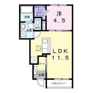 1LDK 間取り図
