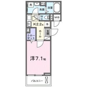 1K 間取り図