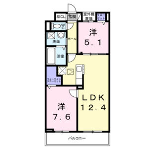 2LDK 間取り図