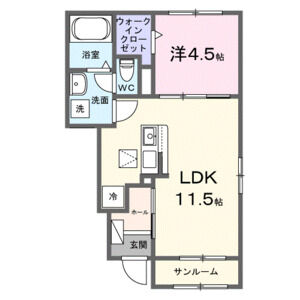 1LDK 間取り図