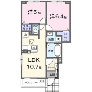 2LDK 間取り図