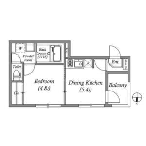 1DK 間取り図
