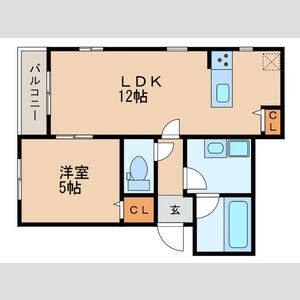 1LDK 間取り図