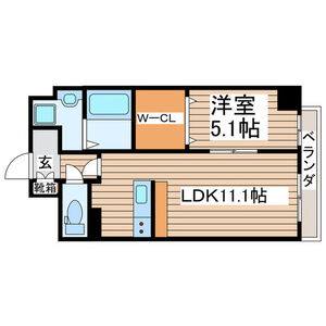 1LDK 間取り図
