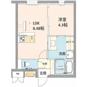 1LDK 間取り図