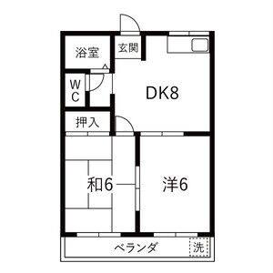 2DK 間取り図
