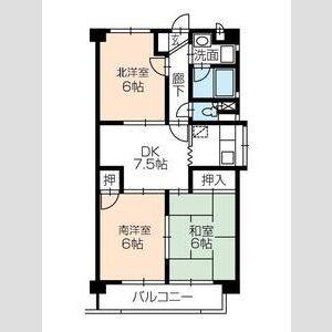 3DK 間取り図