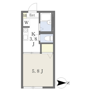 1K 間取り図