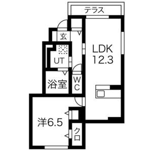 1LDK 間取り図