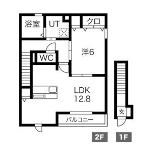 1LDK 間取り図