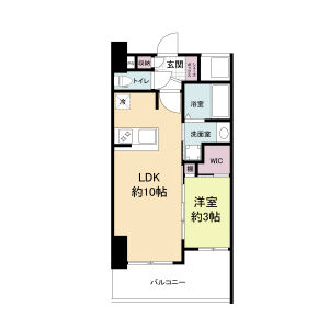1LDK 間取り図