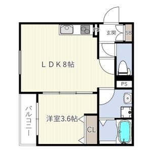 1LDK 間取り図