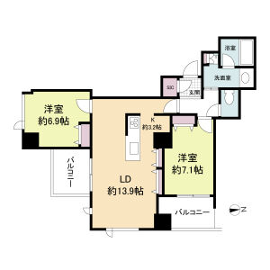 2LDK 間取り図