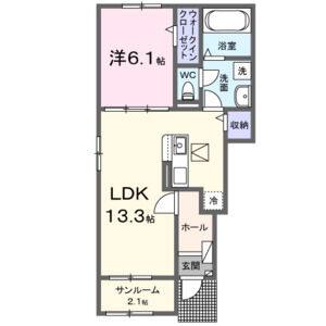 1LDK 間取り図
