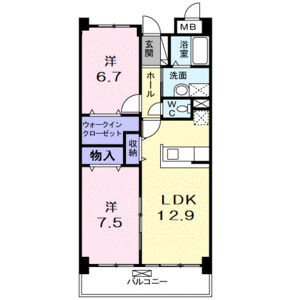 2LDK 間取り図
