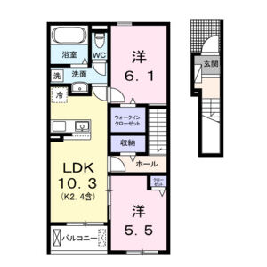 2LDK 間取り図