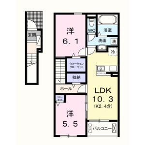 2LDK 間取り図