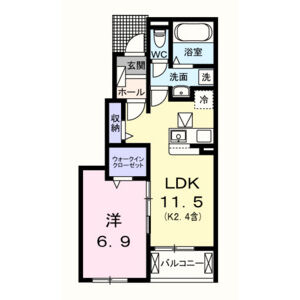 1LDK 間取り図