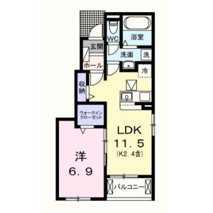 1LDK 間取り図