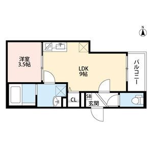 1LDK 間取り図