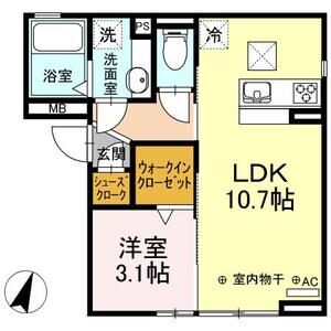 1LDK 間取り図