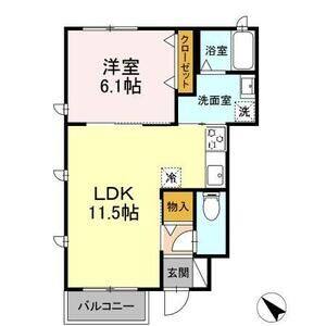 1LDK 間取り図
