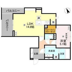 1LDK 間取り図