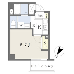 1K 間取り図