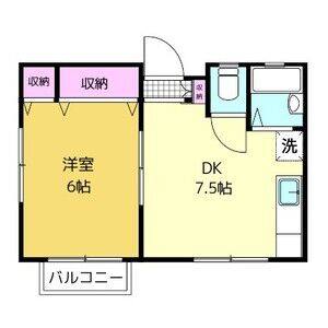 1DK 間取り図