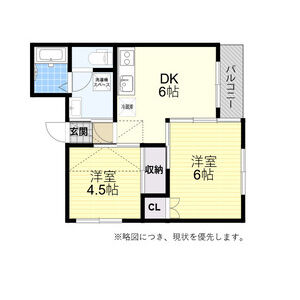 2DK 間取り図