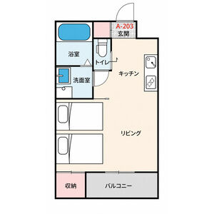 1DK 間取り図