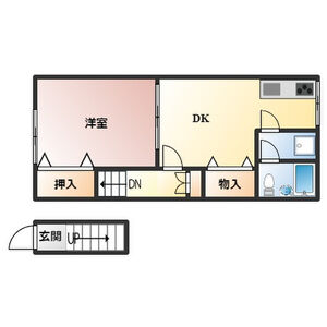 1DK 間取り図